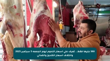 360 جنيها فقط.. تعرف على أسعار اللحوم ليوم الجمعة 5 سبتمبر 2025 واختلاف أسعار الكندوز والضاني